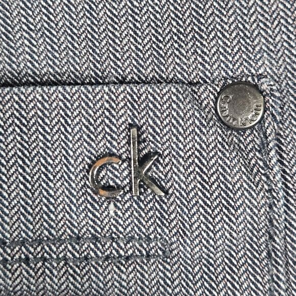 CK Men's Slim Fit Gray Striped Pants 33X32 Casual Stylish Cotton Stretch On the - Picture 5 of 16